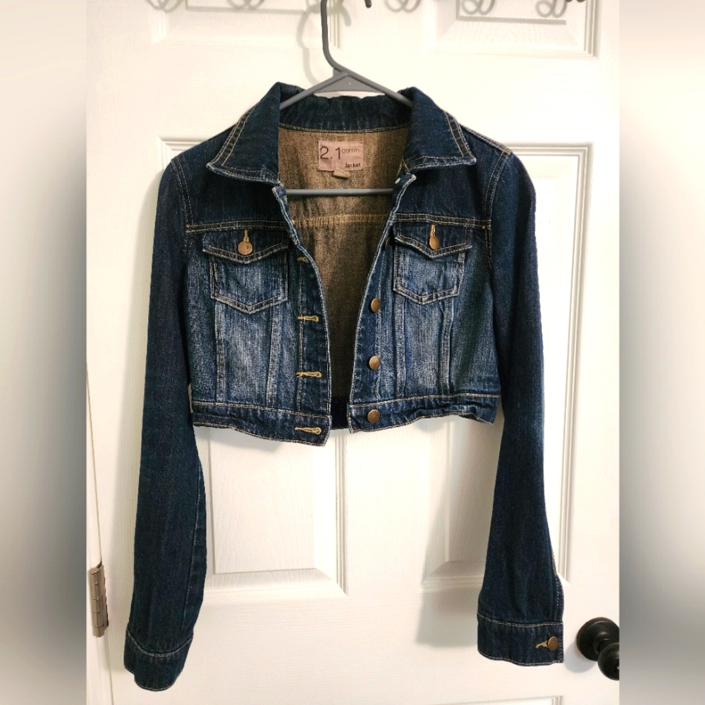 2.1 Denim Brand Preloved Denim cropped jacket, size M